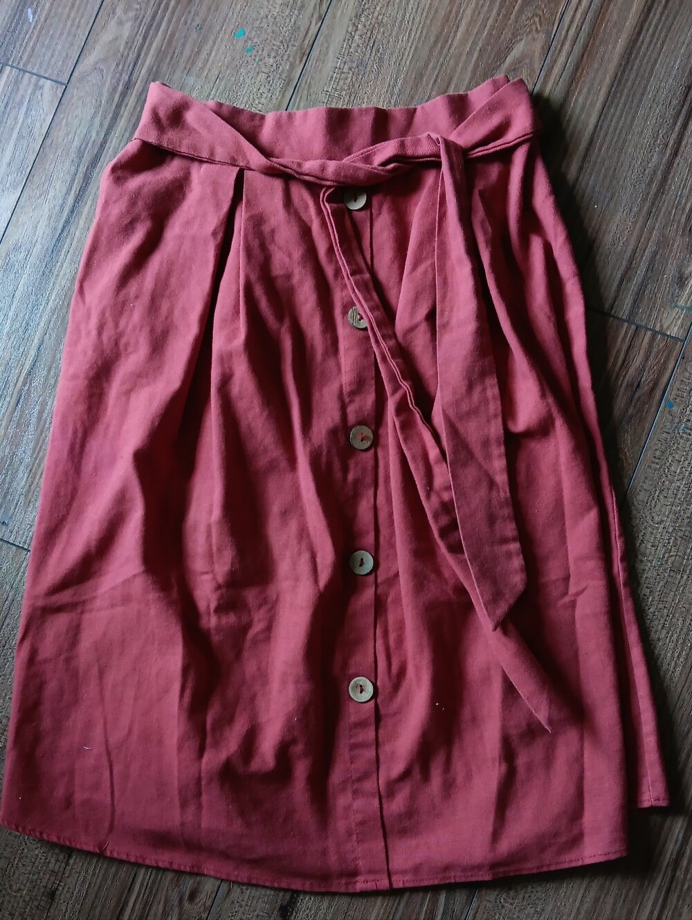 Cute Red Linen Skirt